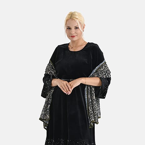 Limited Collection Evening Shawl (180 x 70 cm) - Khaki