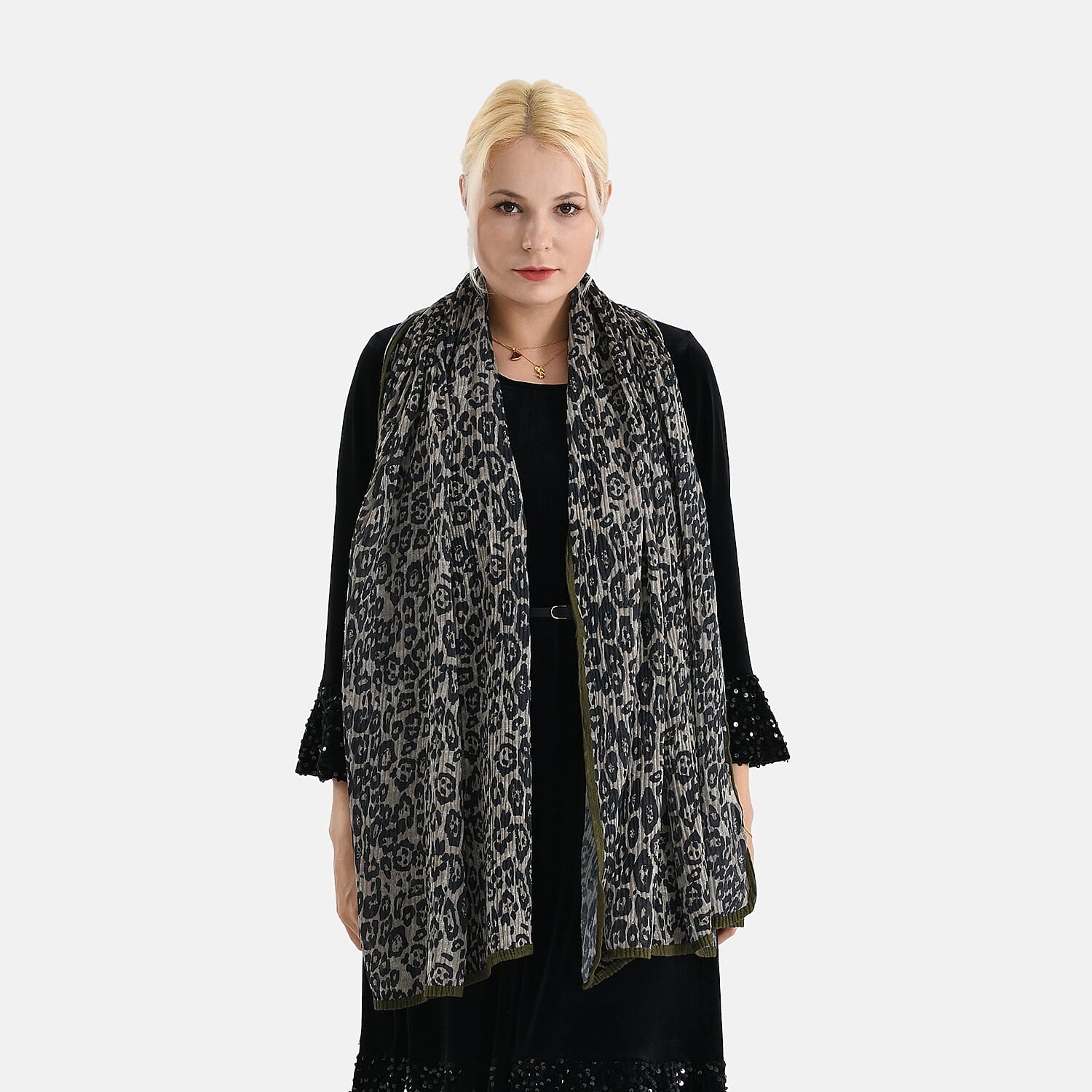 Limited Collection Sparkling Sequin Evening Shawl (180 x 70 cm) - Yellow