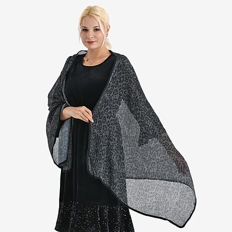 Limited Collection Leopard Print Evening Shawl (180 x 70 cm) - Green