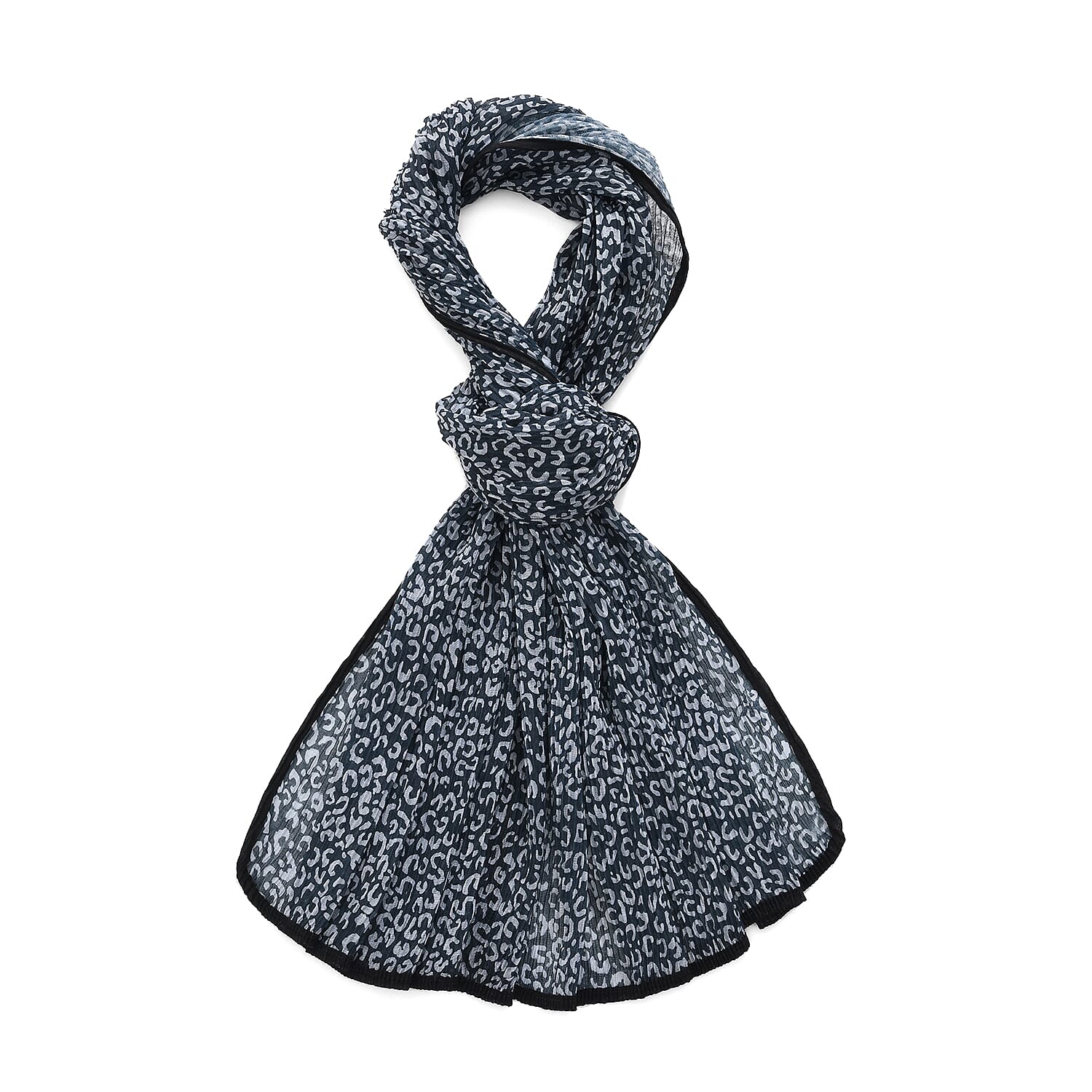 Limited Collection Leopartd Print Sparkling Sequin Evening Shawl (180 x 70 cm) - Black