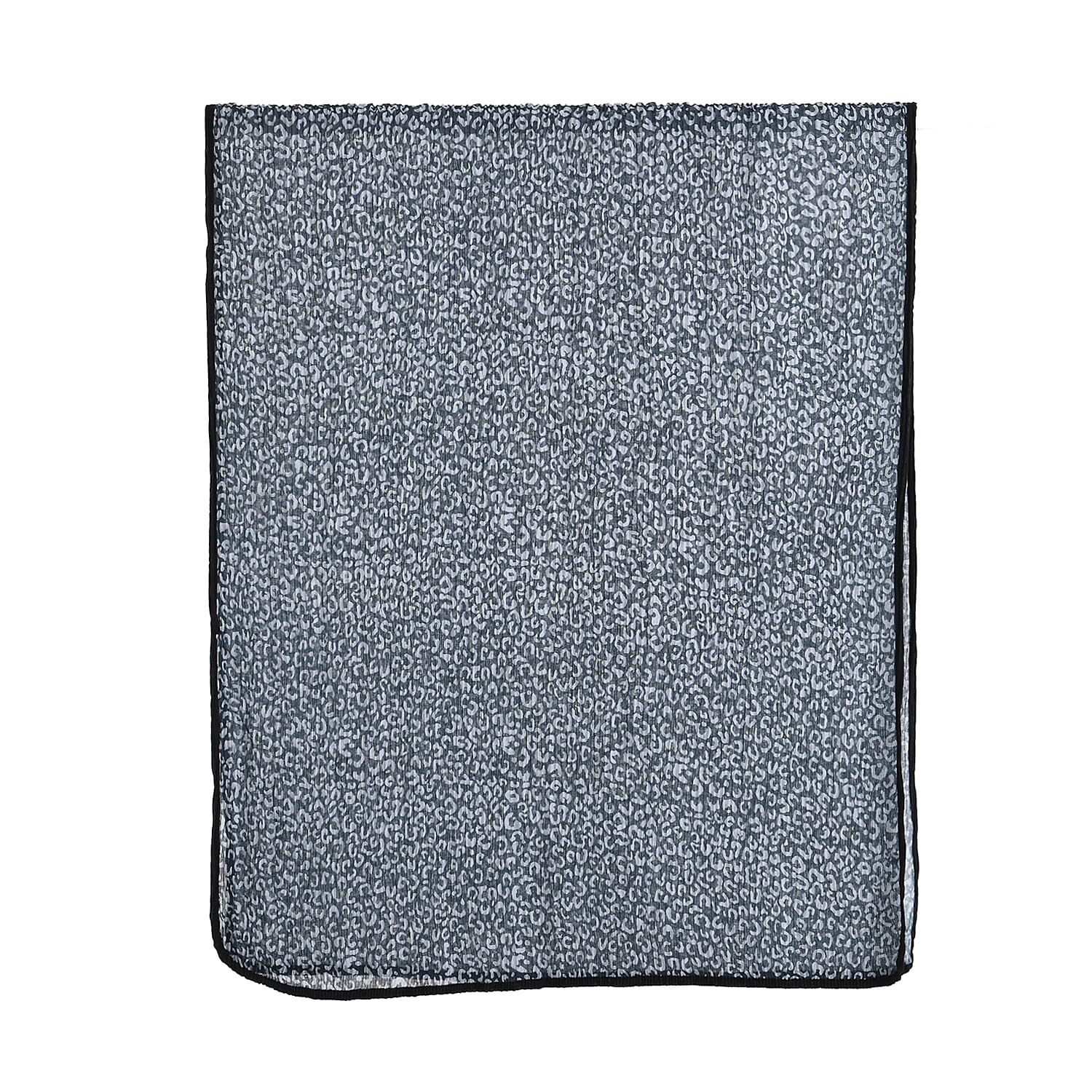 Limited Collection Leopartd Print Sparkling Sequin Evening Shawl (180 x 70 cm) - Black