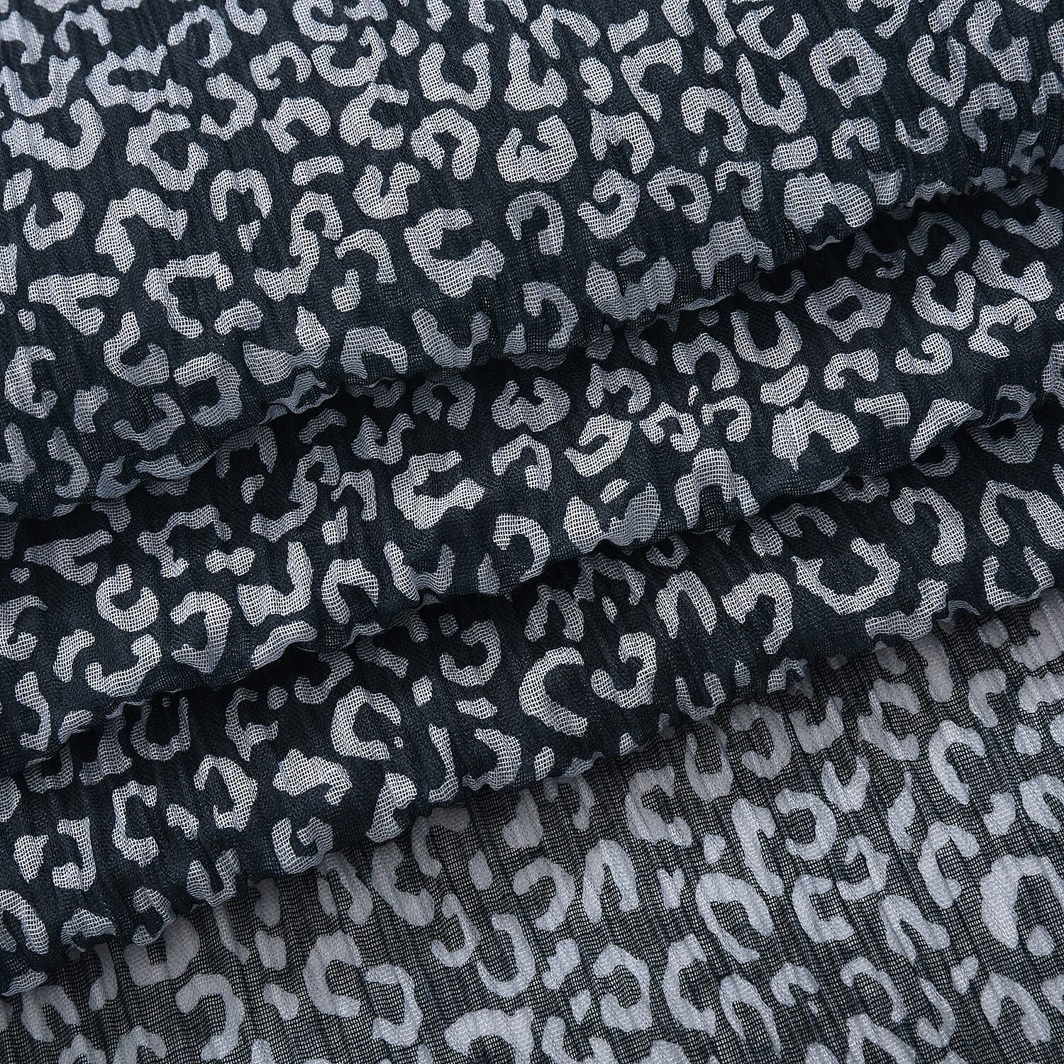 Limited Collection Leopartd Print Sparkling Sequin Evening Shawl (180 x 70 cm) - Black