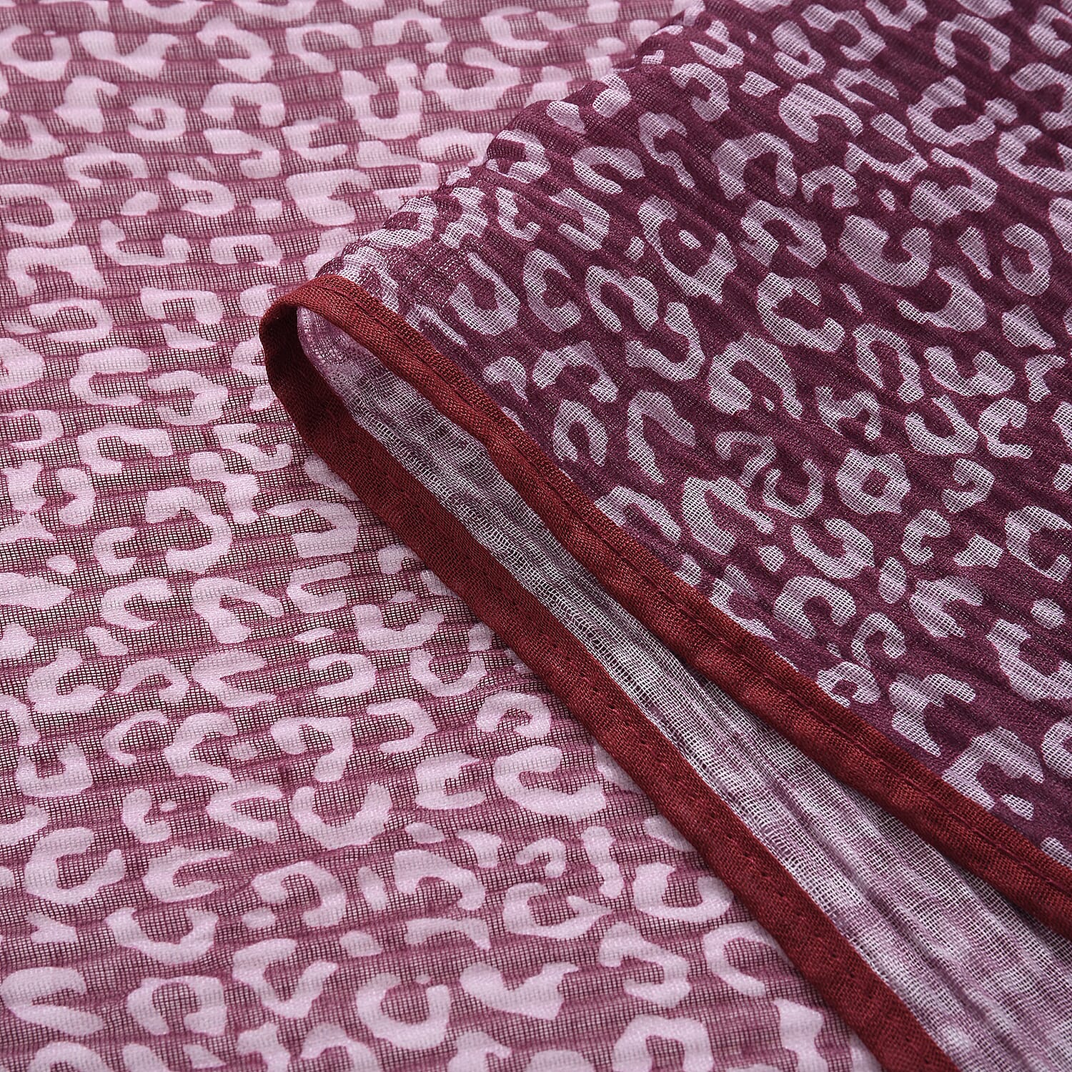 Limited Collection Leopartd Print Sparkling Sequin Evening Shawl (180 x 70 cm) - Red