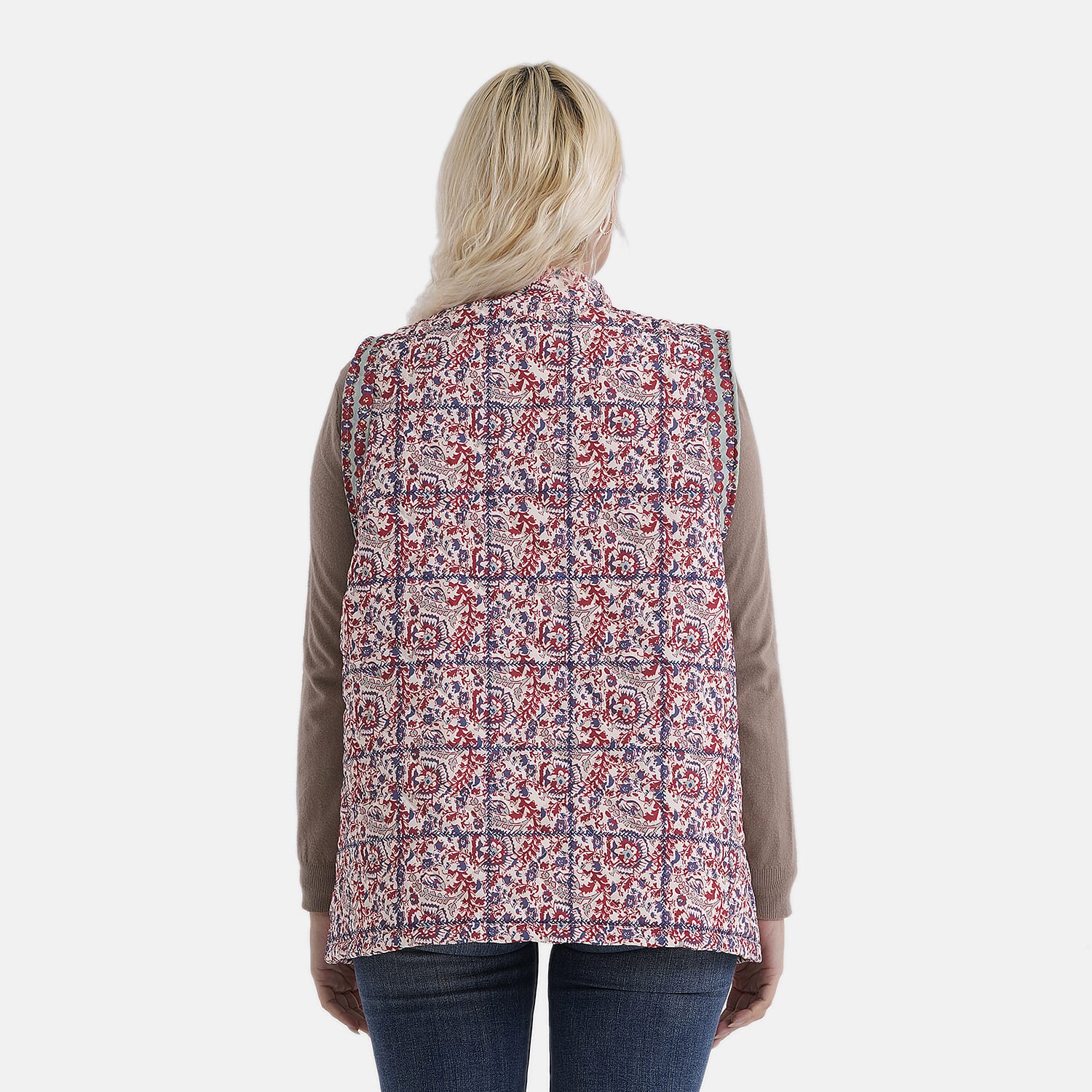 La Marey Chelsea Floral Print Gilet (Size 18-20) - Red