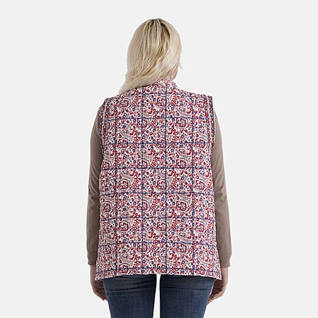 La Marey Chelsea Floral Print Gilet (Size 12 - 14 ) - Red