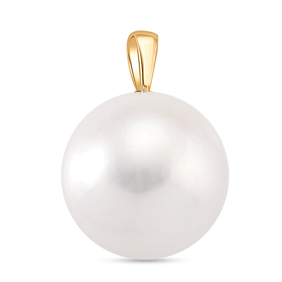 9K Yellow Gold White Edison Pearl Pendant 10.85 Ct.