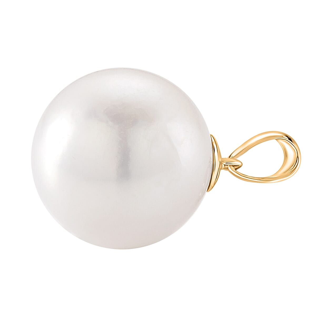 9K Yellow Gold White Edison Pearl Pendant 10.85 Ct.