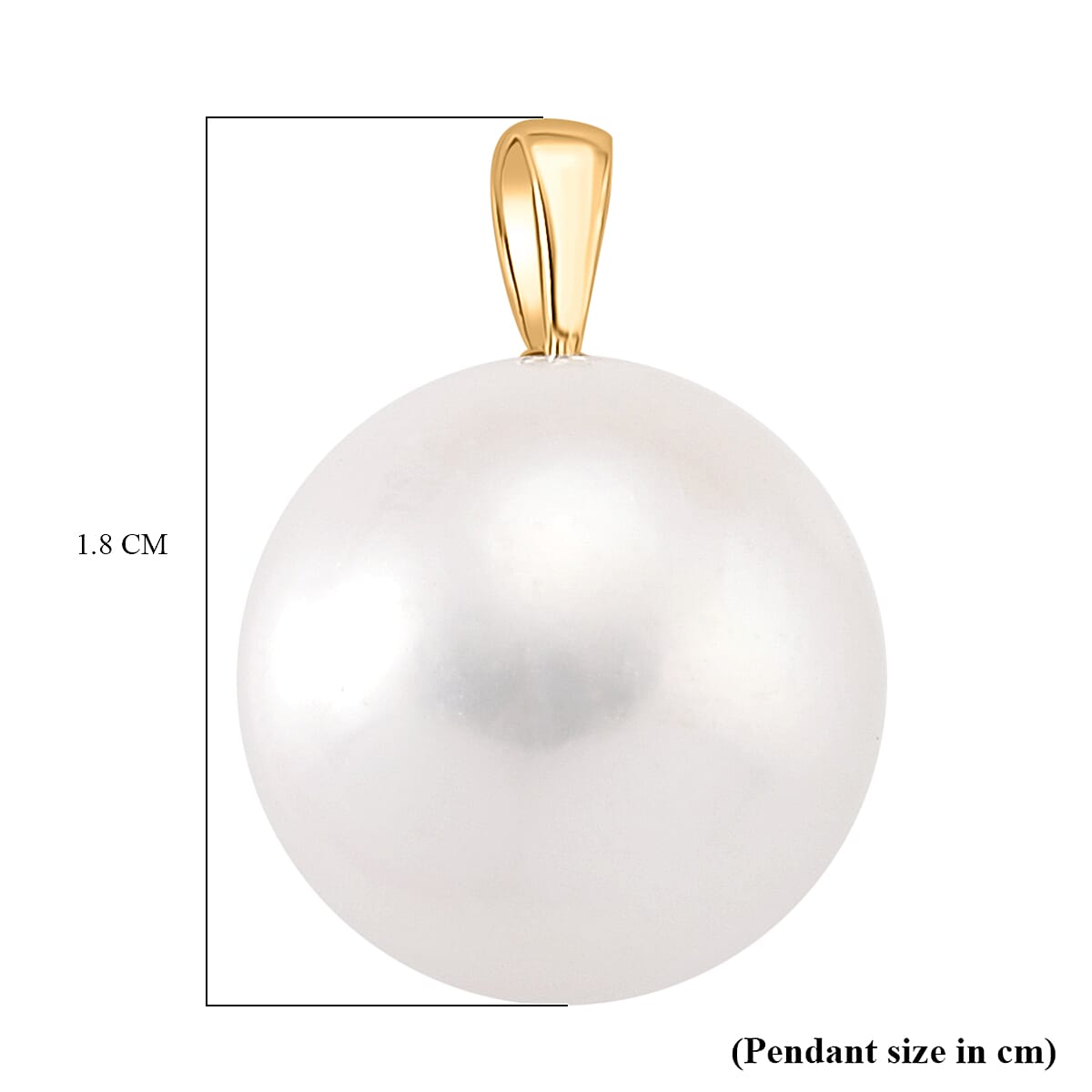 9K Yellow Gold White Edison Pearl Pendant 10.85 Ct.