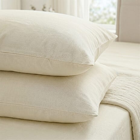 Hush Haven - Set of 4 Copper Duvet Cover with 2 Pillowcases - Fitted Sheet (Double) - Ivory