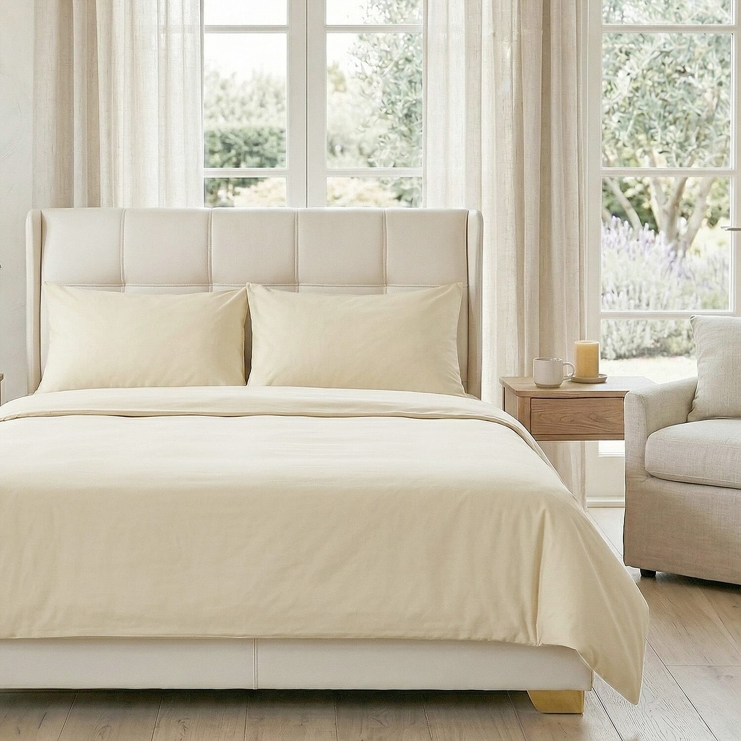 Hush Haven - Set of 4 Copper Infused Duvet Cover with 2 Pillowcases - Fitted Sheet