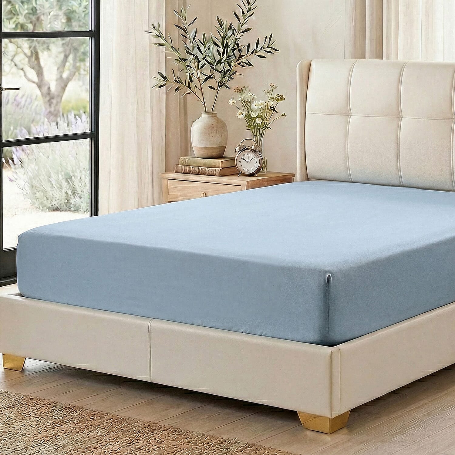 Hush Haven - Set of 4 Copper Infused Duvet Cover with 2 Pillowcases - Fitted Sheet