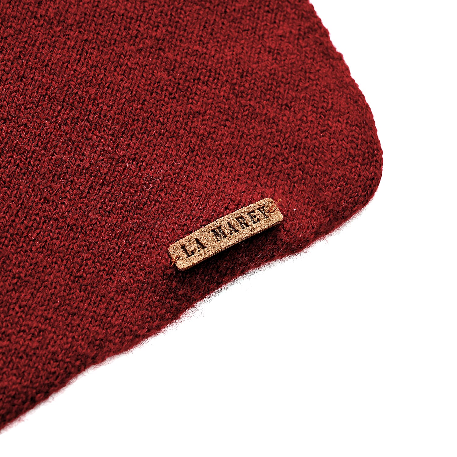 La Marey 100% Super Soft Wool Triangle Neck Scarf (103 x 34cm, One Size) - Red