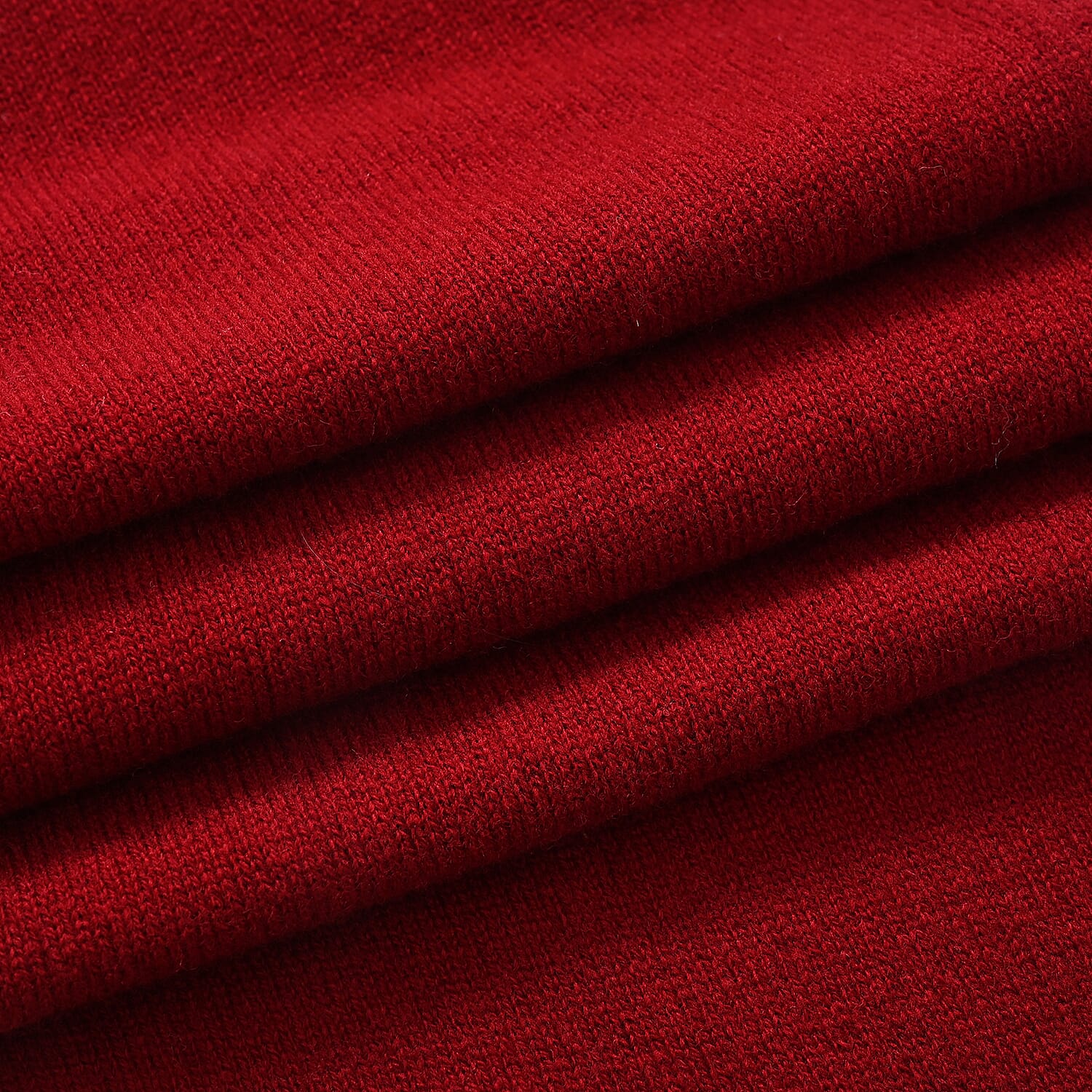 La Marey 100% Super Soft Wool Triangle Neck Scarf (103 x 34cm, One Size) - Red