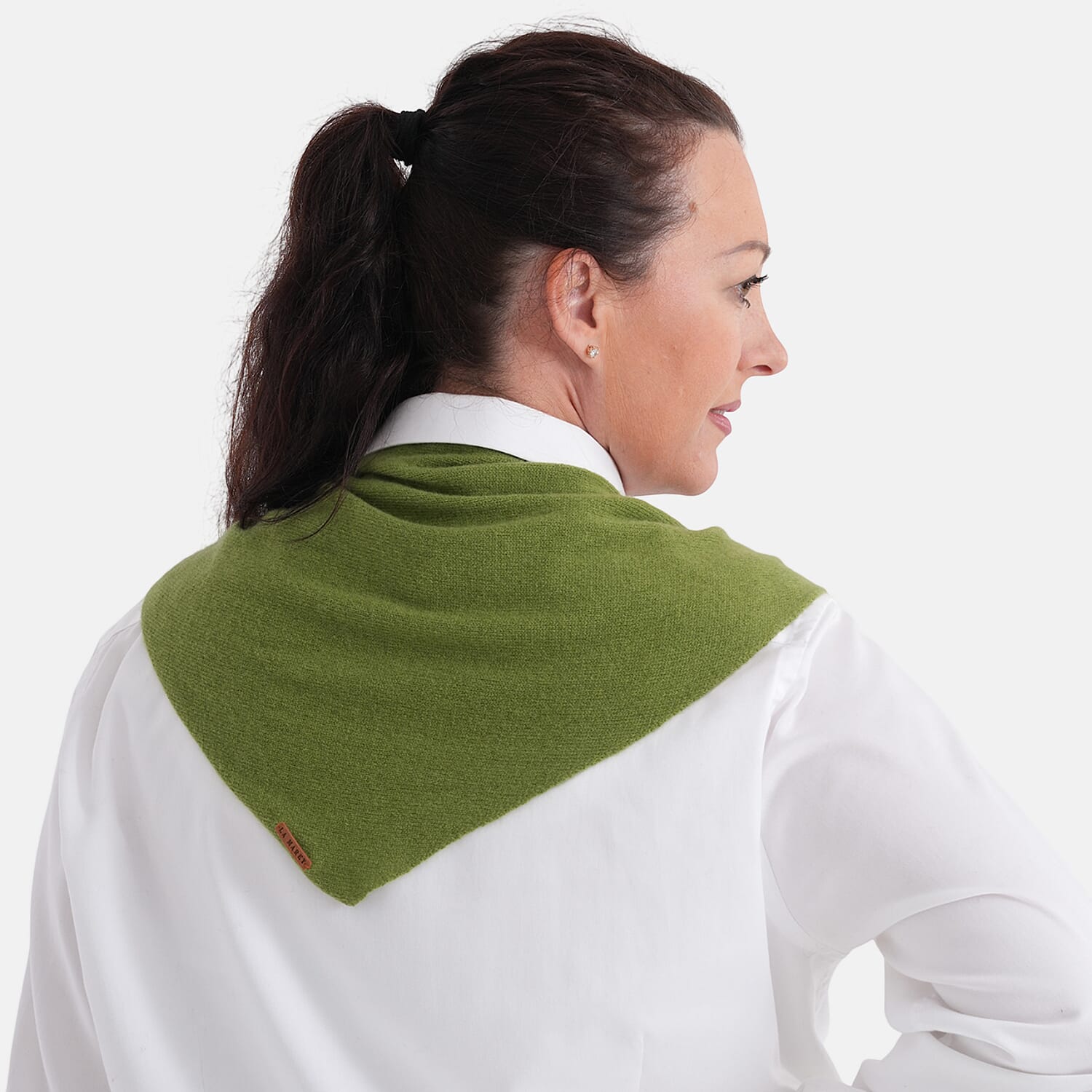 La Marey 100% Super Soft Wool Triangle Neck Scarf (103 x 34cm, One Size) - Green