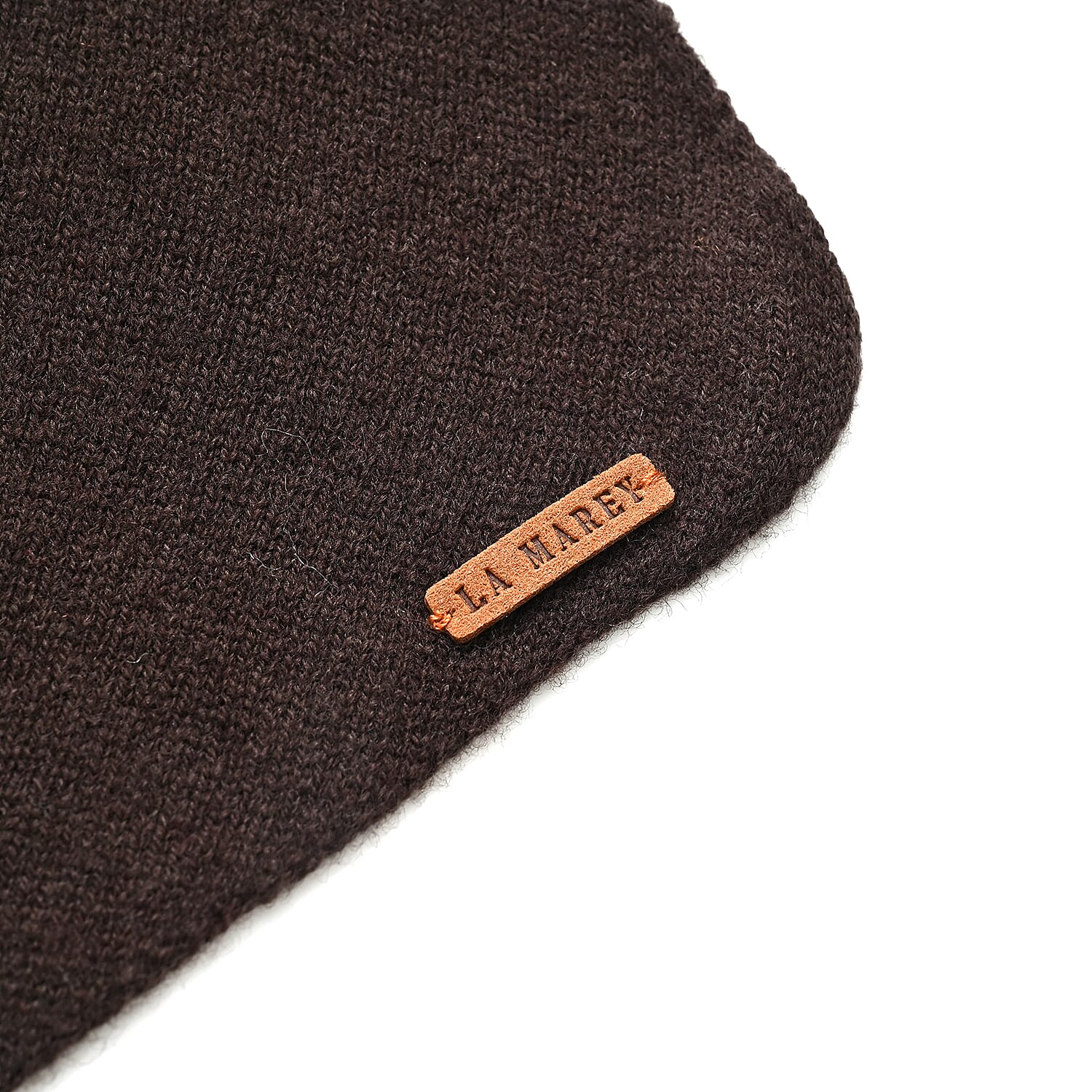 La Marey 100% Super Soft Wool Triangle Neck Scarf (103 x 34cm, One Size) - Brown