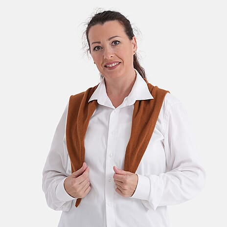 La Marey 100% Super Soft Wool Triangle Neck Scarf (103 x 34cm, One Size) - Orange