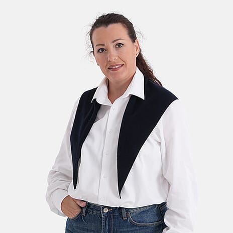 La Marey 100% Super Soft Wool Triangle Neck Scarf (103 x 34cm, One Size) - Blue