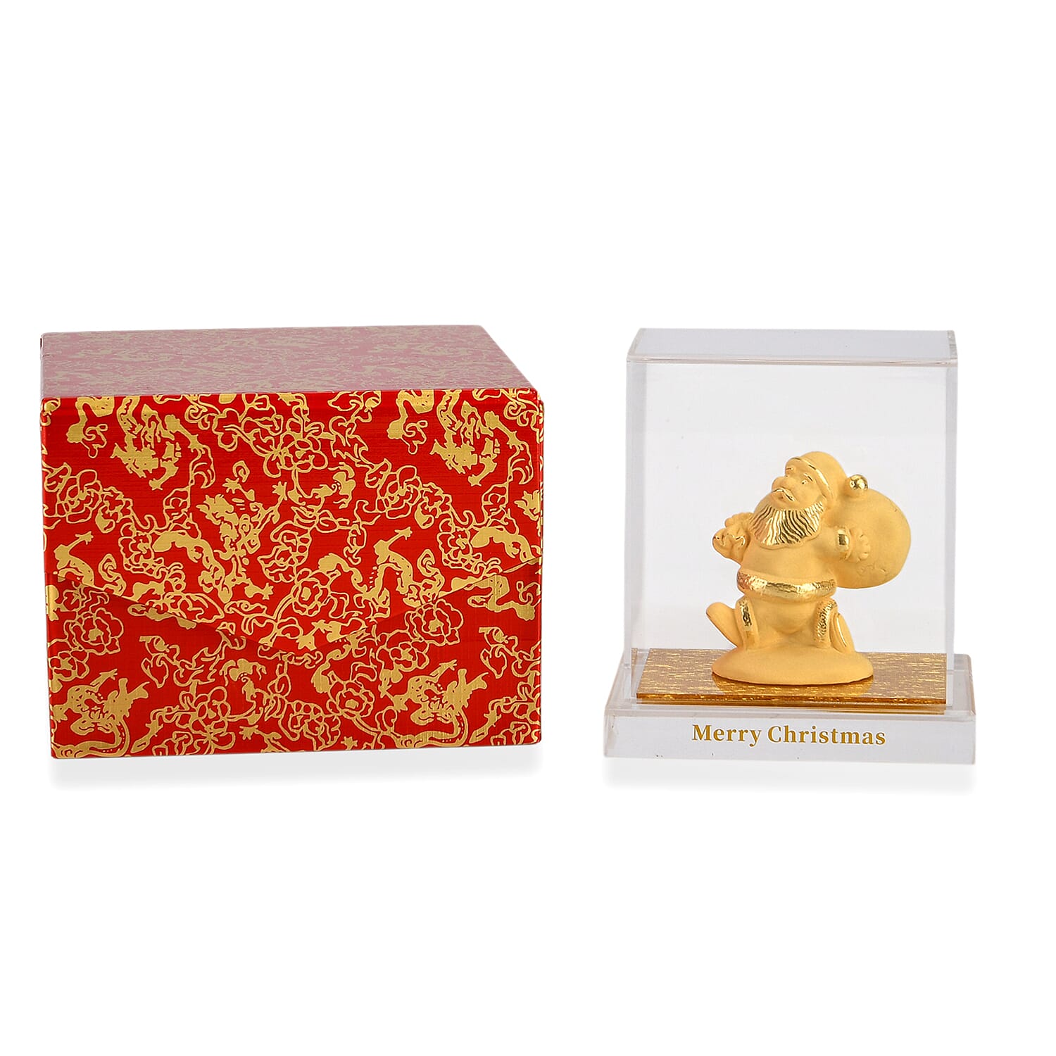 Christmas Gift Deal- 24K Yellow Gold Santa Claus Ornament