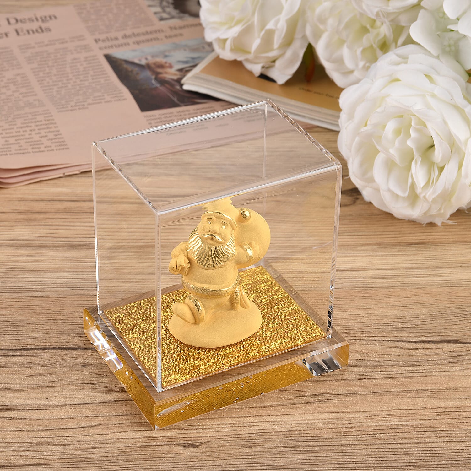 24K Yellow Gold Santa Claus Ornament