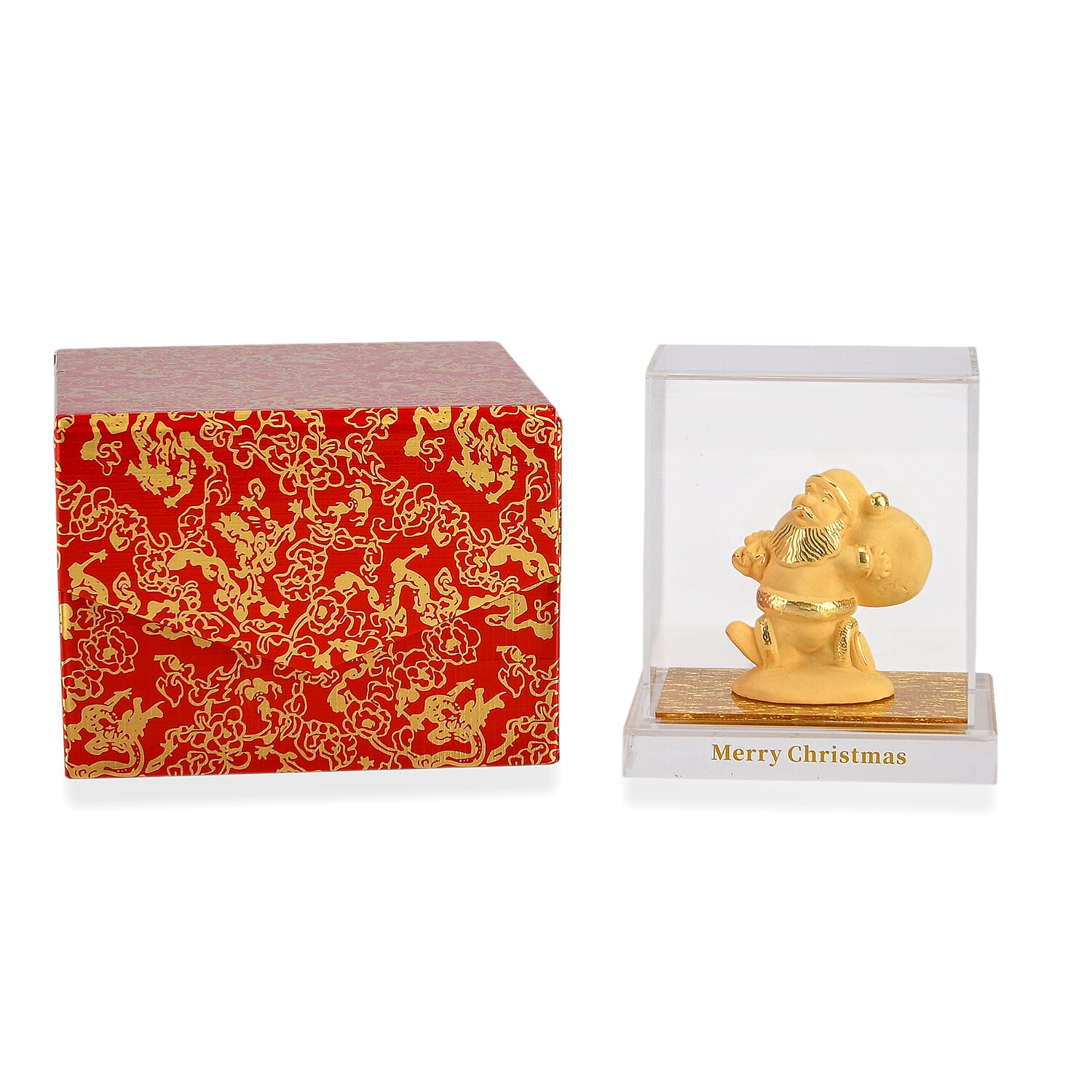 24K Yellow Gold Santa Claus Ornament