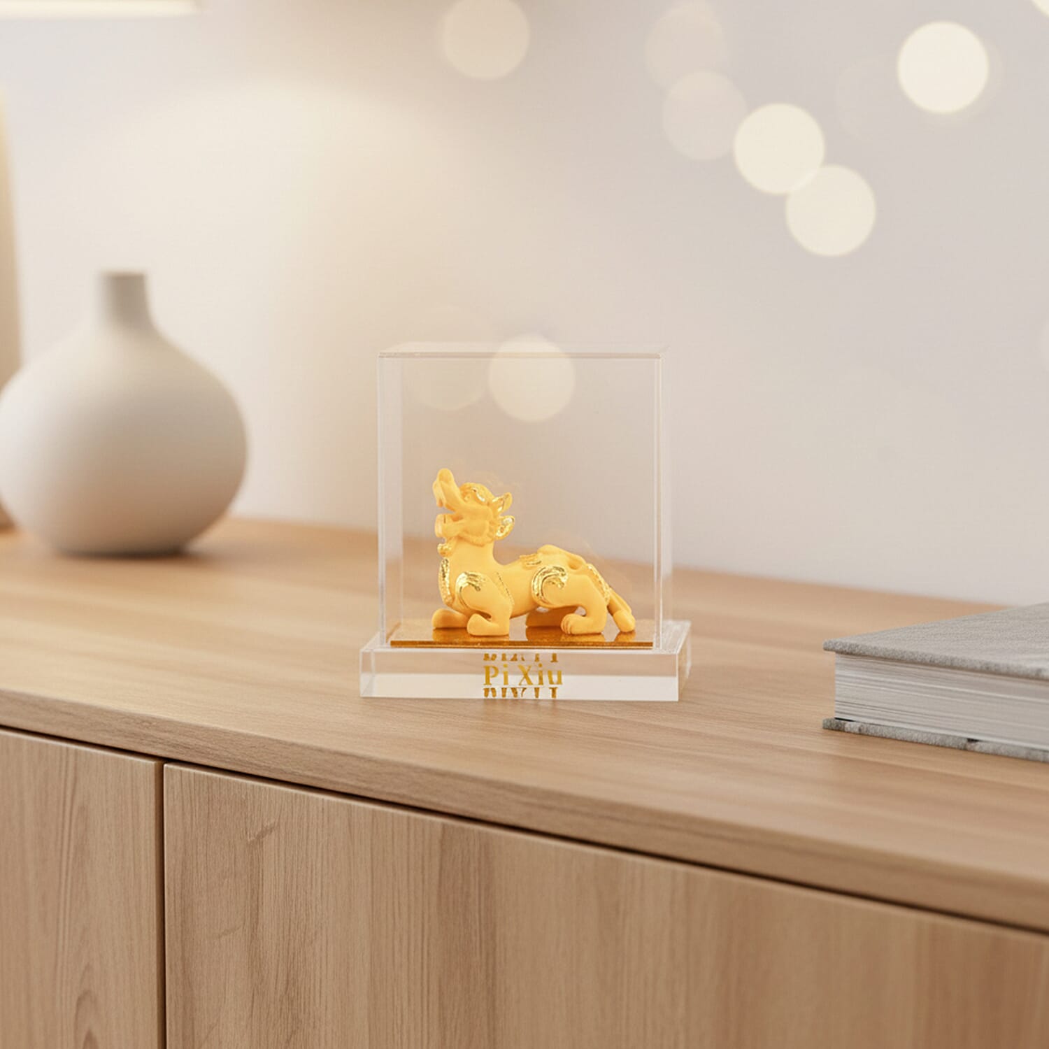 24K Yellow Gold Pixiu Ornament