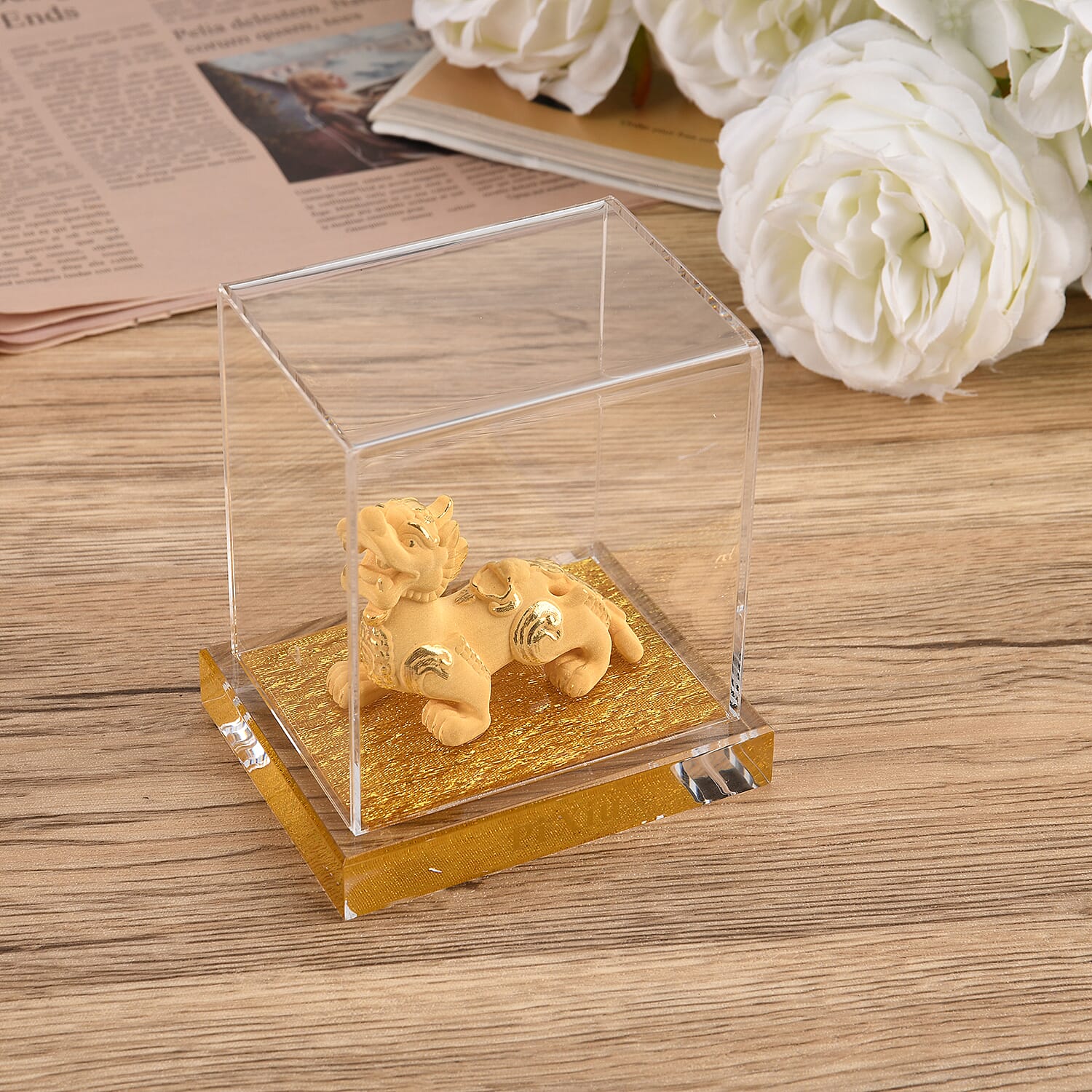 24K Yellow Gold Pixiu Ornament