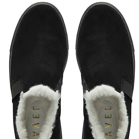 Ravel Oxley Faux Fur Lined Slip-On Shoe (Size 3) - Black