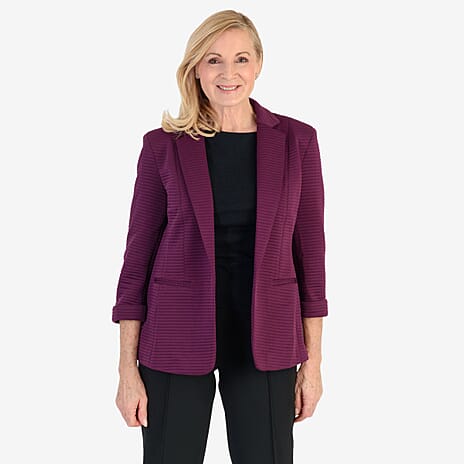 Close Out Classic Jersey Blazer (Size 10) - Plum
