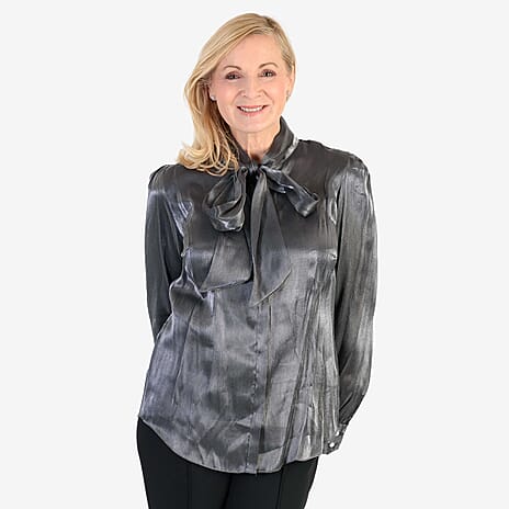 Best Seller Marina Kaneva Bow Tie Top (Size 8) - Silver