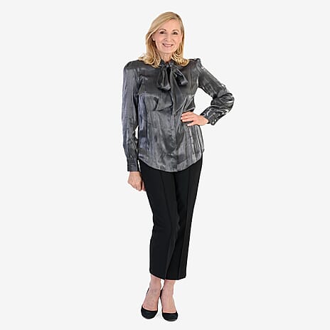Best Seller Marina Kaneva Bow Tie Top (Size 8) - Silver