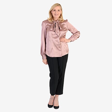 Best Seller Marina Kaneva Bow Tie Top (Size 18) - Rose Pink