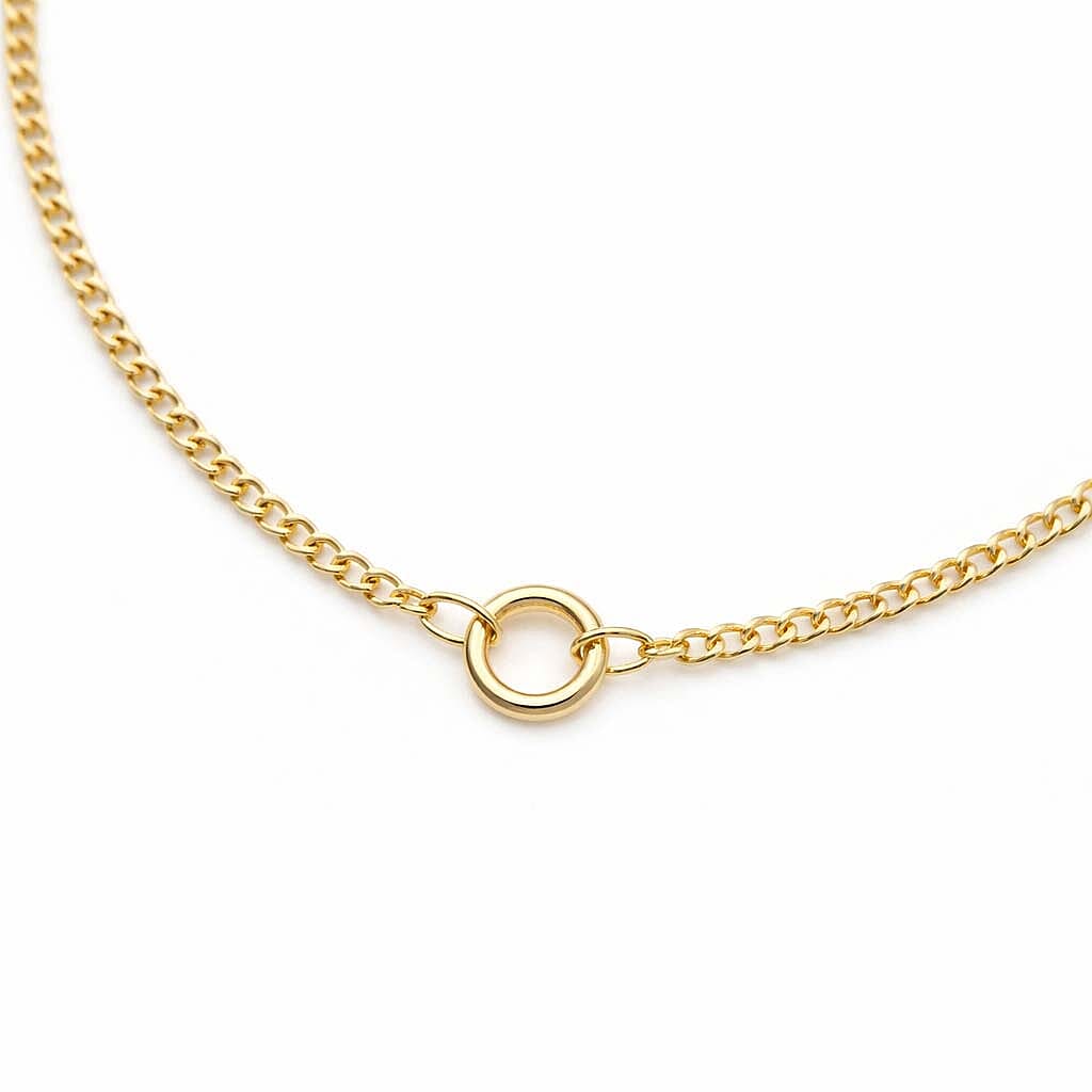 Sterling Silver Diamond Cut Curb Chain in Yellow Gold Plated (Size 18) with Spring Ring Clasp