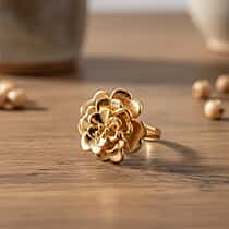Designer Inspired -24K Yellow Gold ( 99.99 % Purity) Flower Ring