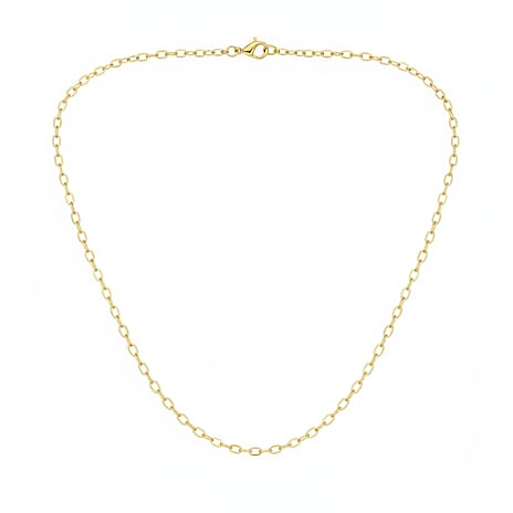 Italian Closeout - Sterling Silver Romy Chain (Size 24) with Spring Ring Clasp in Yellow Gold Plated