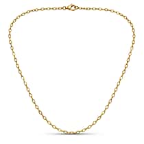 Italian Closeout Sterling Silver 2.25MM Romy Chain with Spring Ring Clasp in Yellow Gold Plating 16 Inch