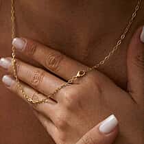 Italian Closeout Sterling Silver 2.25MM Romy Chain with Spring Ring Clasp in Yellow Gold Plating 16 Inch