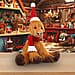 Highland Sitting Cow Dancing Figurine with Red Scarf - Hat - Brown