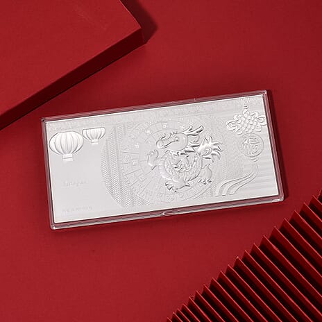 999 Sterling Silver Dragon Bar