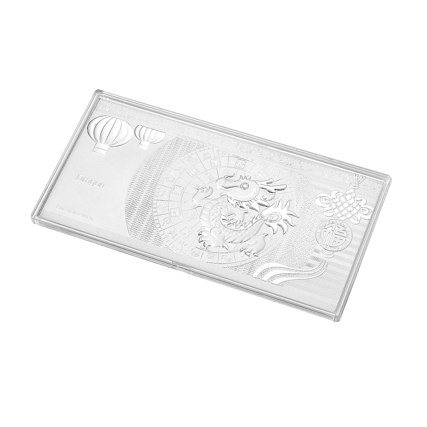 999 Sterling Silver Dragon Bar