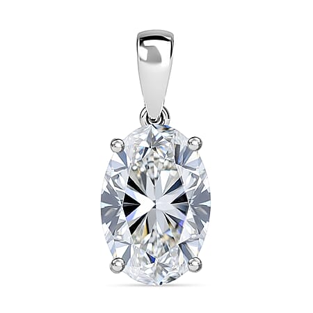 LUXURIANT 5 Ct. Lab Grown Diamond Oval Cut Solitaire Pendant in 950 Platinum IGI Certified (VS/EF)