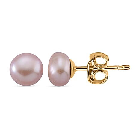 Purple Fresh Water Pearl Beads Earring with Push Back
