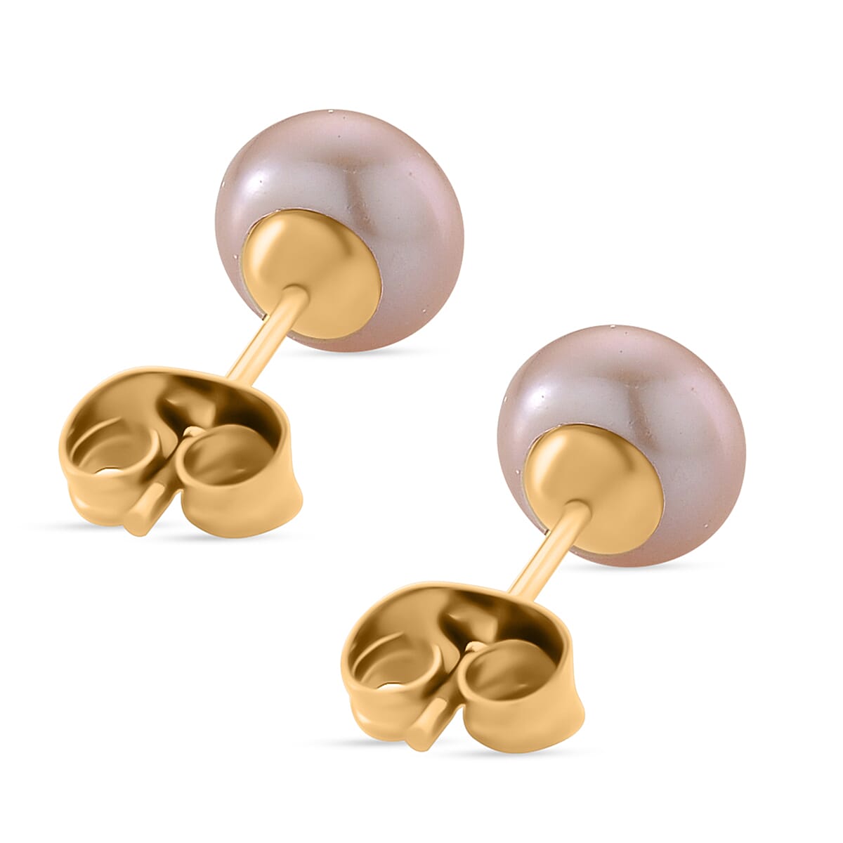 Purple Fresh Water Pearl Beads Earring with Push Back