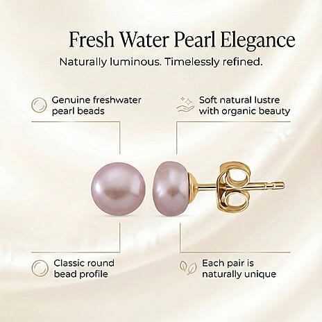 Purple Fresh Water Pearl Earrings with Push Backs