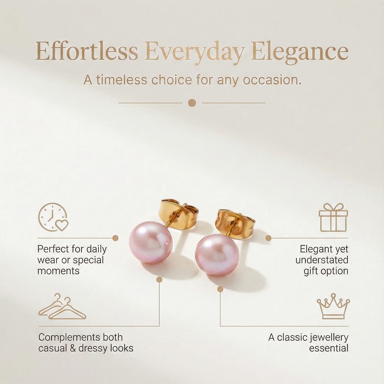 Purple Fresh Water Pearl Earrings with Push Backs