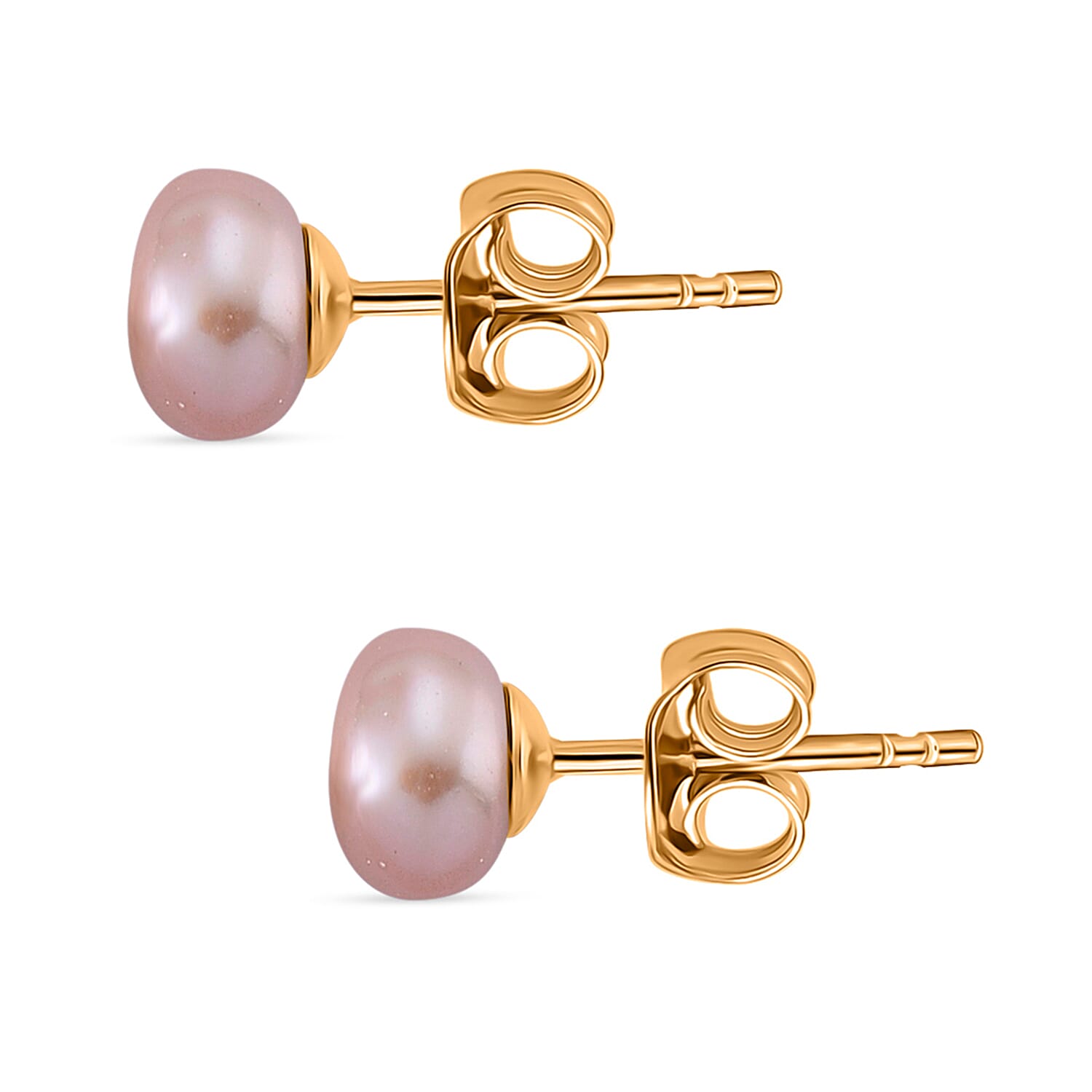 Purple Fresh Water Pearl Earrings with Push Backs