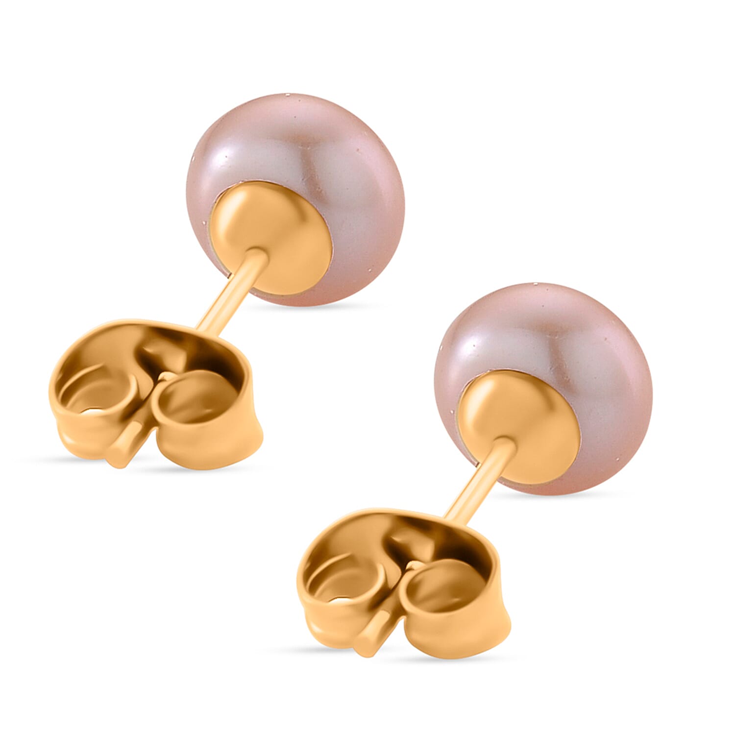 Purple Fresh Water Pearl Earrings with Push Backs