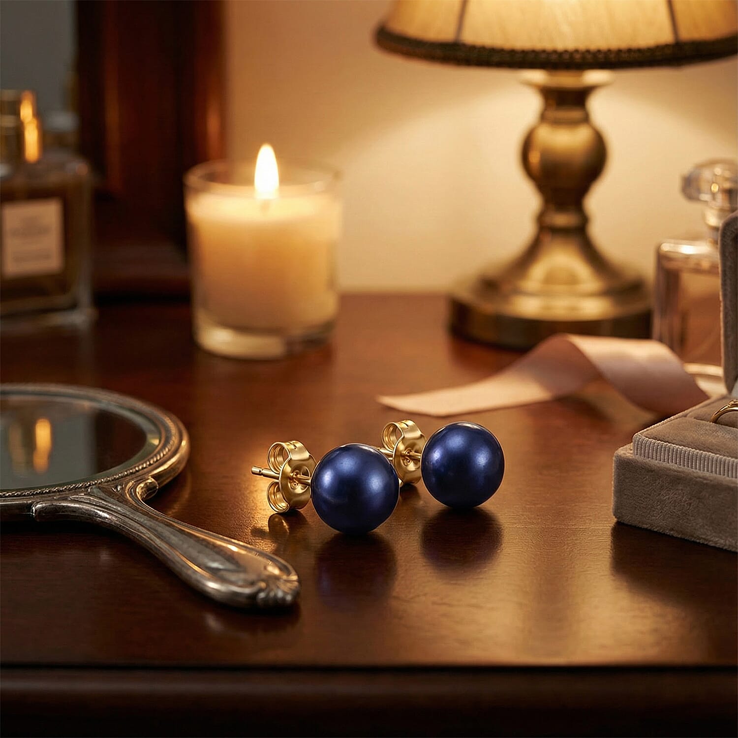 Peacock Fresh Water Pearl Earrings with Push Backs