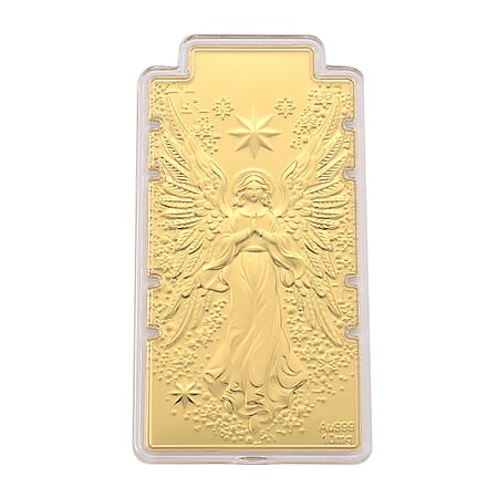 24K Yellow Gold (99.9% Purity) Large Angel Embossed Collectable - Serving as a Guardian Emblem for Peace & Spiritual Protection 24K Yellow Gold (99.9% Purity) Large Angel Embossed Collectable - Serving as a Guardian Emblem for Peace & Spiritual Protection