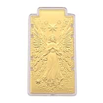 24K Yellow Gold (99.9% Purity) Large Angel Embossed Treasure - Serving as a Guardian Emblem for Peace & Spiritual Protection