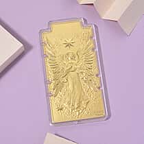 24K Yellow Gold (99.9% Purity) Large Angel Embossed Treasure - Serving as a Guardian Emblem for Peace & Spiritual Protection